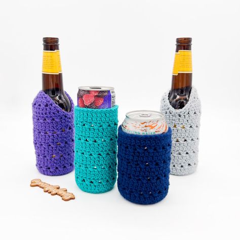 Coozie Pattern, Bottle Cozy Crochet Pattern, Crochet Beer, Beer Coozie, Bottle Cozy, Can Cozy, Bottle Koozies, Bottle Cozies, Can Koozie