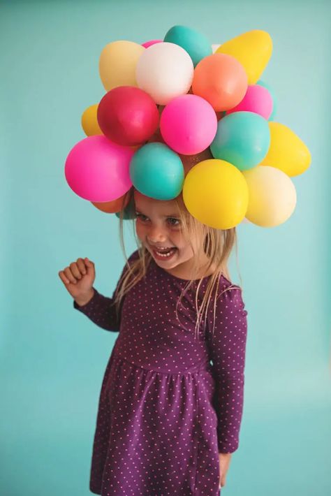 Balloon Hat, Crazy Hat, Crazy Hat Day, Silly Hats, Funky Hats, Its A Girl Balloons, My Little Pony Party, Easter Hairstyles For Kids, Hat Day