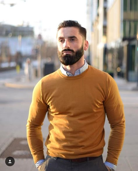 Mustard Cardigan Outfit, Outfit Semiformal, Mustard Outfit, Boho Culture, Casual Fashion For Men, Beard Suit, Mustard Outfits, Men Smart Casual, Boston Legal