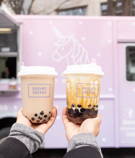 Boba Cart, Boba Truck, Sushi Photoshoot, Boba Store, Boba Tea Recipes, Cupcake Trailer, Tea Truck, Boba Coffee, Boba Aesthetic