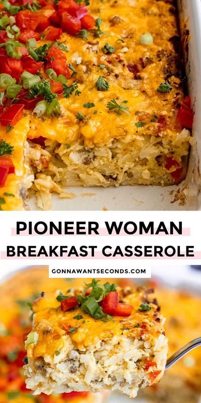 *NEW* Pioneer Woman breakfast casserole is loaded with sausage, hash browns, and cheese�all the comfort of a home-cooked breakfast in one easy-to-serve casserole. #breakfastcasserole #pioneerwoman Casserole Recipes With Hashbrowns, Egg Casserole Recipes Sausage, Easy Egg Casserole Recipes, Egg Casserole Recipes With Hashbrowns, Pioneer Woman Breakfast Casserole, Casserole Recipes Sausage, Recipes With Hashbrowns, Crockpot Egg Casserole, Pioneer Woman Breakfast