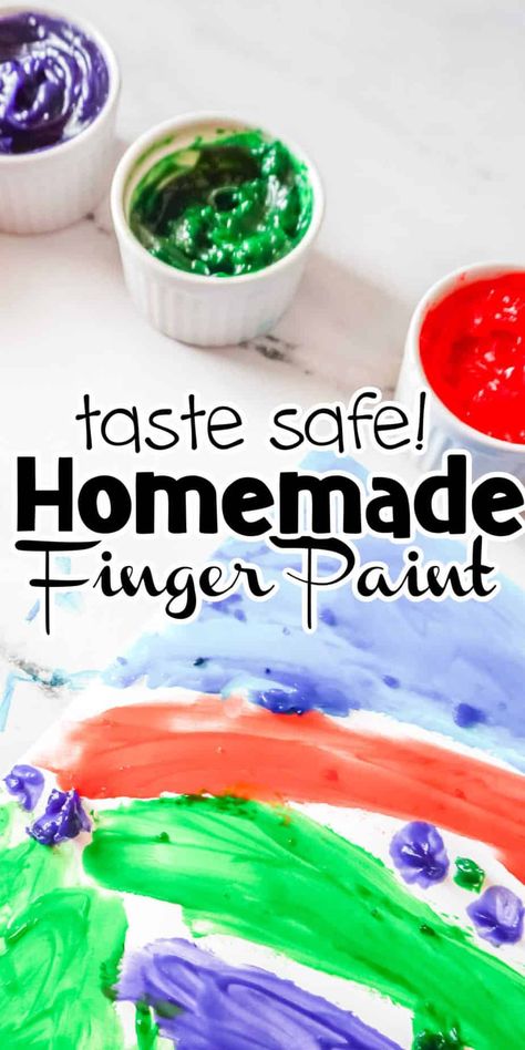 Painting and finger painting is one of my kids favorite things to do. Using basic household ingredients you can make this easy edible finger paint recipe at home for the kids to enjoy. This homemade finger paint recipe will give you bright and vibrant colors that are so much fun to paint with. Homemade Finger Paint Recipe, How To Make Finger Paint, Edible Finger Paint For Babies, Edible Finger Paint Recipe, Taste Safe Finger Paint, Edible Paint For Toddlers, Taste Safe Paint, Kids Workshop Ideas Activities, Toddler Finger Paint