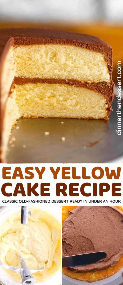 Easy Yellow Cake Mix Recipes, Moist Yellow Cake Recipe From Scratch, Easy Yellow Cake Recipe, Best Yellow Cake Recipe, Basic Yellow Cake Recipe, Yellow Cake Recipes, Easy Yellow Cake, Yellow Cake From Scratch, Diy Cake Recipes