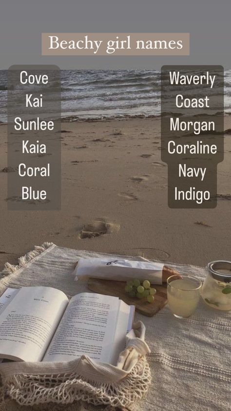 Coastal Baby Names, Beachy Girl Names, Beachy Baby Names, Beachy Names, Beach Names, Ocean Baby Names, Australian Names, Girl Names List