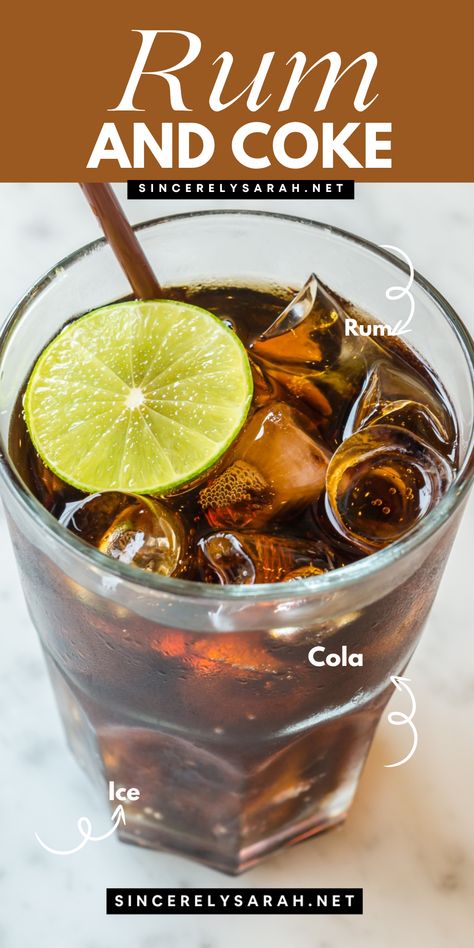 🥃 If you're a fan of classic cocktails, you can't go wrong with a Rum and Coke! This simple yet flavorful drink has been a favorite for generations. Learn how to create the perfect balance of rum and cola, plus some fun twists to try. Whether you're hosting a casual get-together or enjoying a quiet evening, Rum and Coke is the ideal choice for any occasion. 🍻 Fall Cocktails Easy, Mint Chocolate Chip Cupcakes, Grenadine Cocktail, Coke Recipes, Caramel Apple Sangria, Rum And Coke, Pumpkin Cheesecake Cookies, Caramel Apple Cookies, Easy To Make Cocktails