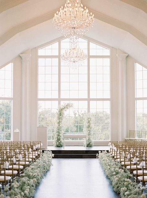 Whimsical Baby's Breath Wedding Ceremony Wedding Cermony, Baby's Breath Wedding, Elegant Wedding Ceremony, Wedding Church Decor, Church Wedding Ceremony, Breath Flowers, Inside Weddings, Dream Wedding Decorations, Wedding Altars