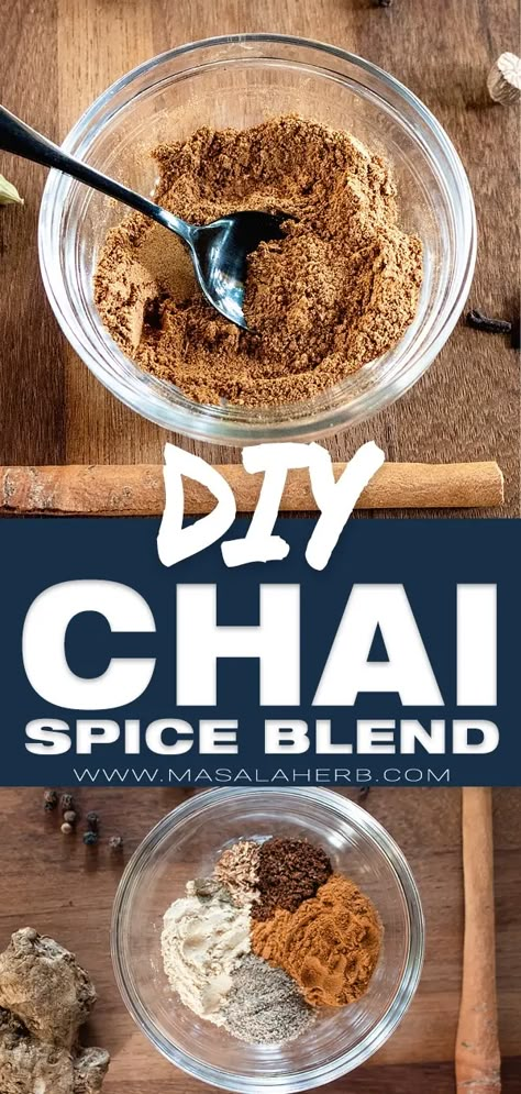 Chai Spice Recipe, Homemade Chai Spice, Chai Spice Blend, Chai Spice Mix, Homemade Chai, Masala Chai Tea, Chai Tea Recipe, Indian Recipes Authentic, Spice Blends Recipes