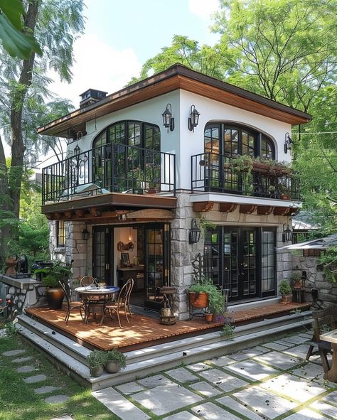 Living in a Container (@livinginacontainer) • Instagram photos and videos Lots Of Windows, Casa Vintage, Spanish Style Homes, Hacienda Style, Village House Design, Sims House, Dream House Exterior, House Goals, Tiny House Design