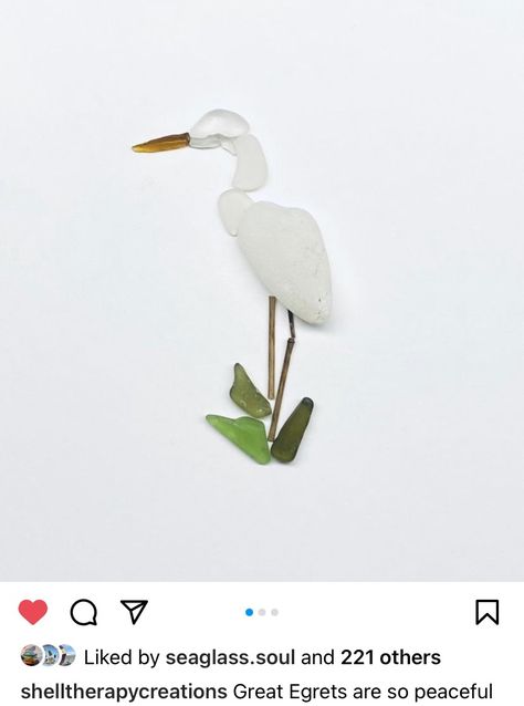 Seaglass Birds On A Branch, Sea Glass Art Diy How To Make, Sea Glass Flamingo, Seaglass Art Birds, Seaglass Pictures Diy, Sea Glass Animals, Seaglass Animals, Sea Glass Pictures Ideas, Sea Glass Crafts Diy