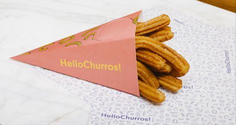 churros cone Churros Branding, Spanish Snacks, Business Name Ideas, Food Branding, Sweet Food, Name Ideas, Spanish Food, Packaging Ideas, Creative Packaging