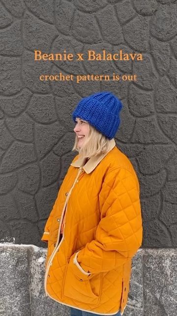 This crocheted 3-in-1 beanie is extra chunky and it will turn from beanie to balaclava to neckwarmer! Crochet Balaclava Beanie, Balaclava Diy, Beanie Balaclava, Balaclava Pattern, Beanie Crochet, Crochet Handmade, Crochet Beanie, Crochet Inspiration, Neck Warmer