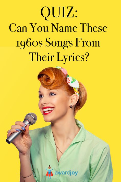 Think you're a '60s music whiz? Try and figure out these popular lyrics from these infamous 1960s songs! 60s Music Aesthetic, 60s Slang, Popular Lyrics, Finish The Lyrics, Name That Tune, 1960s Music, Retreat Ideas, 60s Music, Pop Quiz