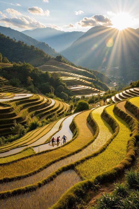 Explore the magnificent Hapao Rice Terraces in the Philippines. Witness the beauty of ancient farming techniques and stunning mountain views. #travel #Philippines Ifugao Rice Terraces, Ifugao People, Terrace Farming, Irrigation Systems, Filipino Culture, Rice Terraces, Irrigation System, Unesco World Heritage Site, Unesco World Heritage