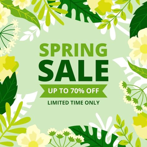 Sale Flyer Design, Spring Flyer, Spring Sale Banner, She's A Wildflower, Design For Social Media, Design In Photoshop, Spring Banner, Banners Design, Spring Illustration