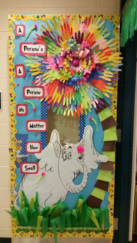 Dr. Seuss door decoration. Dr Suess Board Ideas, Dr Seuss Library Decorations, Dr Suess Week At School, Seussville Decorations, Reading Week Door Decorations Ideas, Dr Seuss Doors Classroom, Dr Seuss Decorations School, Dr Suess Decorations Schools, Dr Sues Door Decorations Dr Suess