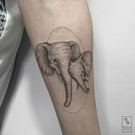 Realistic Elephant Tattoo, Geometric Elephant Tattoo, Unique Animal Tattoos, Elephant Thigh Tattoo, Simple Leg Tattoos, Elephant Family Tattoo, Geometric Lion Tattoo, Geometric Elephant, Tattoo Diy