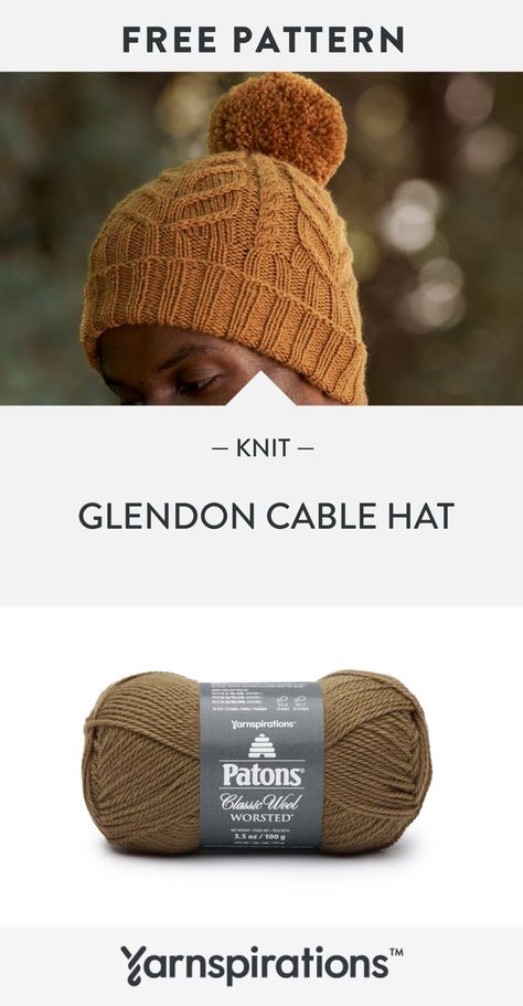 Knitting Patterns Beginner, Cable Knit Hat Pattern, Easy Scarf Knitting Patterns, Patons Classic Wool, Sock Slippers, Knit Hat Pattern, Cable Hat, Knitting Patterns Free Hats, Men Home Decor