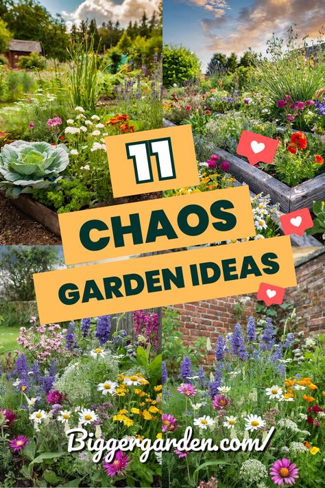 cHAOS gARDEN iDEAS 1 Messy Garden Ideas, Mixed Garden Ideas, Front Vegetable Garden Ideas, End Of Garden Ideas, Flower And Vegetable Garden Layout, Creative Vegetable Garden Ideas, Chaos Vegetable Gardening, Foodscaping Front Yard, Naturalistic Garden Design