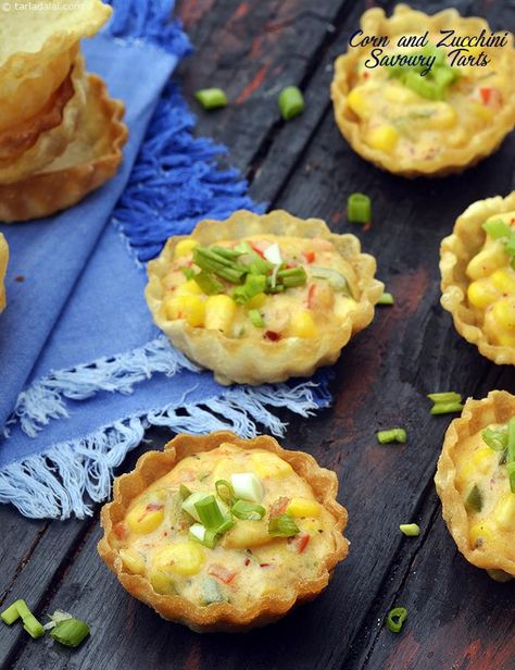 Zucchini Rollups, Aloo Samosa, Cooking Sweet Corn, Tart Recipes Savory, Corn And Zucchini, Corn Zucchini, Schezwan Sauce, Savoury Tarts, Tarts Recipe