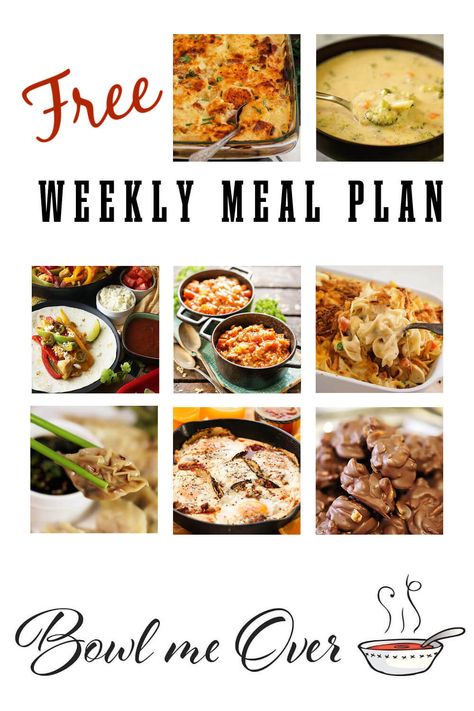 Meal Plan For Two, Fall Meal Plan, Free Weekly Meal Plan, Ham And Potato Casserole, Cashew Recipes, Broccoli Cheese Soup Recipes, Fall Meal, Cream Of Broccoli Soup, Broccoli Soup Recipes