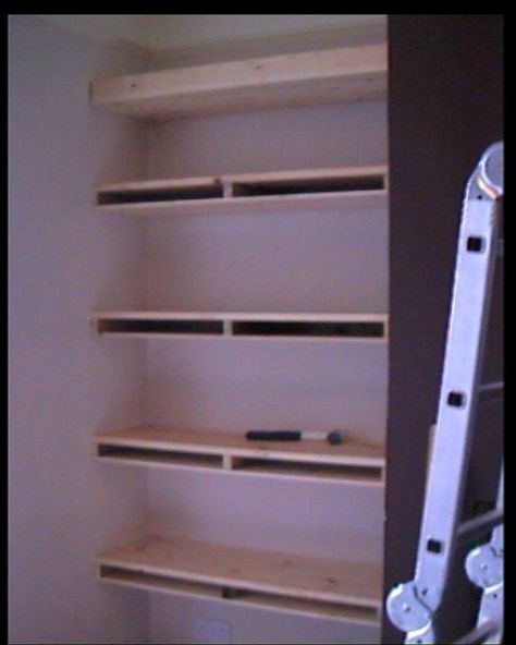 Victorian Alcove, Kitchen Cabinets Build, Shelves Alcove, Diy Kitchen Cabinets Build, Homemade Shelves, Alcove Desk, Build Shelves, Alcove Shelves, Alcove Storage