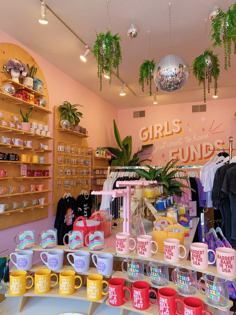 girl power, small business, woman-owned, the future is female, cutest small biz Bakery And Gift Shop, Small Shop Design Ideas, Small Shop Layout Ideas, Garage Small Business, Cool Merchandise Ideas, Small Business Studio Ideas, Aesthetic Small Business Ideas, Colorful Store Design, Aesthetic Pop Up Shop