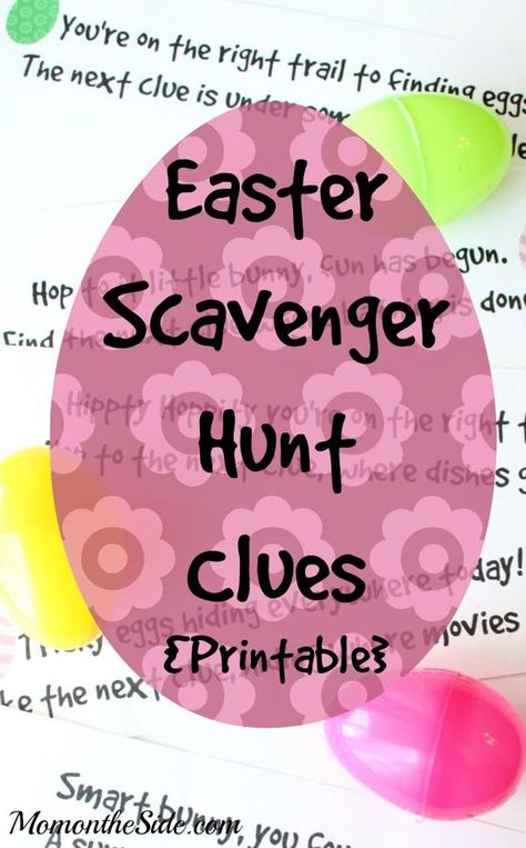 Printable Easter Scavenger Hunt Clues that work for any home! Great idea if you are looking for an easy and fun holiday activity for kids! Easter Scavenger Hunt Clues, Holiday Activity For Kids, Egg Hunt Clues, Easter Egg Scavenger Hunt, Easter Egg Hunt Clues, Easter Treasure Hunt, Easter Scavenger Hunt, Kids Hunting, Scavenger Hunt Ideas