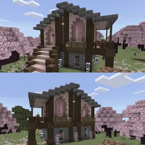 my cherry blossom minecraft build Pink And Brown Minecraft House, Cherry Wood Library Minecraft, Cherry Blossom Dark Oak House Minecraft, Spruce Cherry Blossom House Minecraft, Minecraft House Crimson Wood, Cherry Mangrove House Minecraft, Cherry And Dark Oak Minecraft House, Cherry Blossom And Spruce House Minecraft, Cheryl Blossom Minecraft House