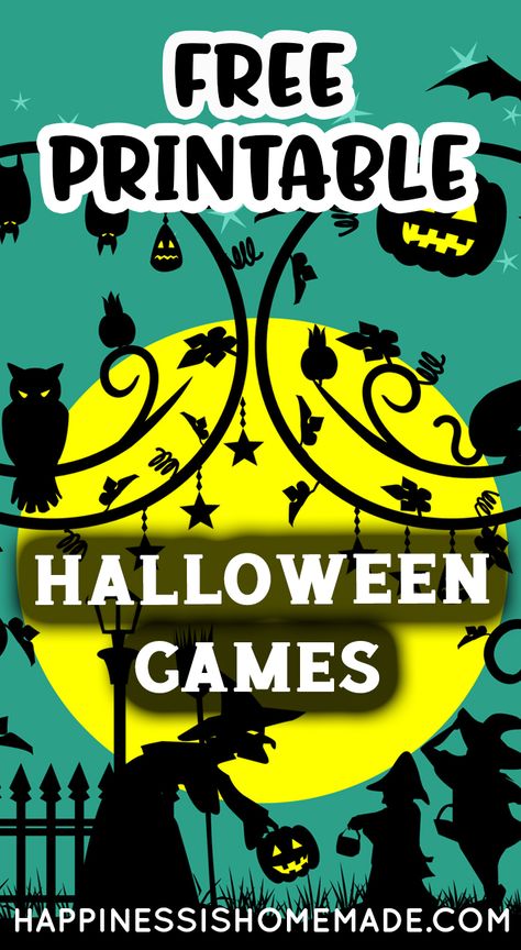 Halloween Games On Paper, Halloween School Games For Kids, Vintage Halloween Games, Halloween Games For Nursing Home, Halloween Party Games For Adults Free Printable, Halloween Games Free Printable, Halloween Games For 4th Grade Classroom, Halloween Game Printables, Halloween Games Classroom