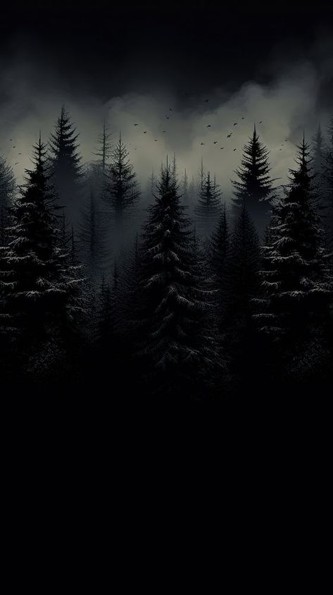 Forest outdoors nature plant.  | premium image by rawpixel.com Dark Wallpaper Nature, Black Forest Wallpaper, Dark Nature Wallpaper, Wallpaper Black Dark, Black Scenery, Dark Forest Background, Dark Forest Wallpaper, Dark Iphone Wallpaper, Forest Tattoo Sleeve