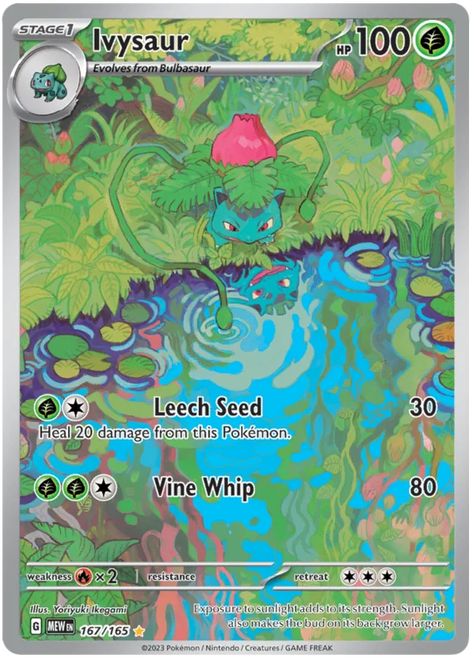 Ivysaur - Scarlet & Violet - 151 #167 Pokemon Full Art, Vine Whip, Original 151 Pokemon, All Pokemon Cards, 151 Pokemon, Rare Pokemon Cards, Cool Pokemon Cards, Pokemon Nintendo, Scarlet Violet