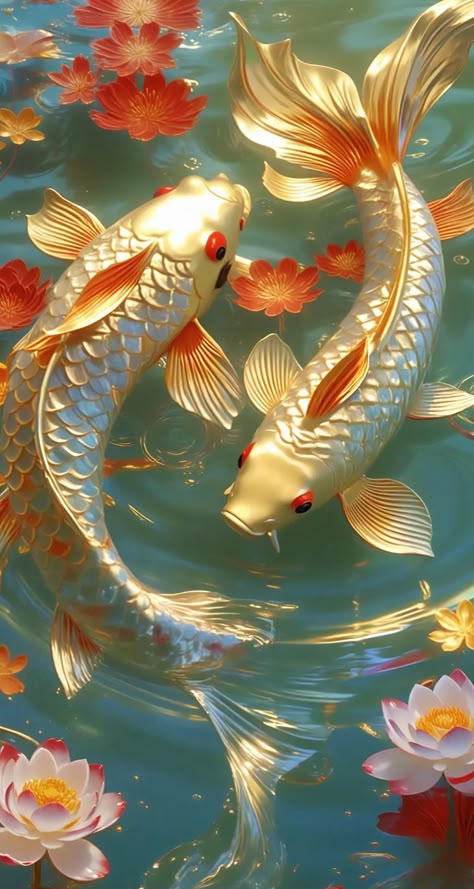 Gold Fish Wallpaper Iphone, Gold Fish Wallpaper, Vinayaka Images, Fish Wallpaper Iphone, Koi Fish Wallpaper, Sea Creature Art, Lotus Flower Wallpaper, Iphone 6s Wallpaper, Spiritual Blessings