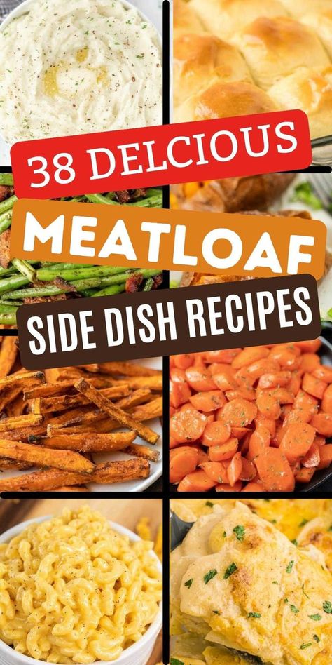 If you are wondering What to Serve with Meatloaf here are 38 easy side dishes that are simple to make. Quick and easy side dish recipes. We love making Meatloaf for a delicious Sunday night meal. These are the best sides for meatloaf that we like to complete our meal with. Meatloaf is always a family favorite meal. #eatingonadime #whattoservewithmeatloaf #meatloaf #sidedishes Sides For Meatloaf, Meatloaf Sides, Meatloaf Side Dishes, Bacon Wrapped Asparagus Recipes, Fried Zucchini Recipes, Easy Side Dishes, Bbq Meatloaf, Best Sides, Meatloaf Dinner