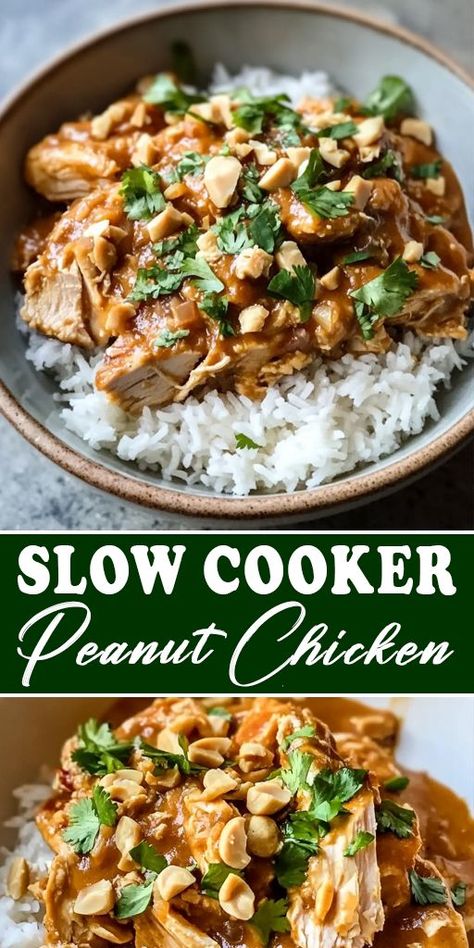 Looking for a flavorful, hassle-free dinner? Our Slow Cooker Peanut Chicken is the perfect solution! This savory dish combines tender chicken with a rich, creamy peanut sauce, creating a meal that’s both comforting and satisfying. ✨ Excited to try this delicious dish? Click the link for the full recipe and enjoy a hassle-free dinner tonight! ✨ #SlowCookerRecipes #PeanutChicken #EasyDinner #ComfortFood #MealPrep #FamilyFavorites #YummyRecipes #Foodie #DinnerInspiration #InstaFood Gluten Free Dinner Crockpot, Peanut Chicken Recipe, Chicken Breast Recipes Slow Cooker, Budget Bytes Recipes, Slow Cooker Chicken Healthy, Chicken Breast Slow Cooker, Chicken Breast Crockpot, Crockpot Chicken Healthy, Chicken Breast Crockpot Recipes