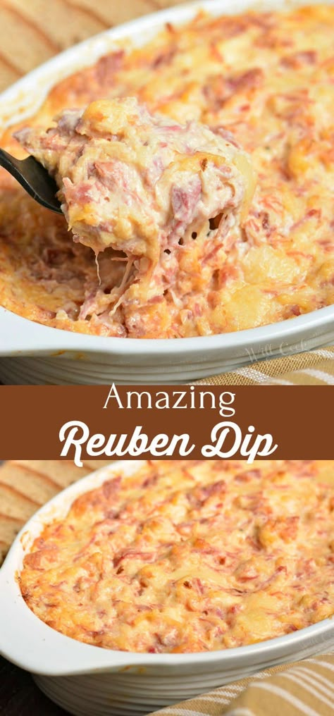 Reuben Dip Recipe, Classic Reuben Sandwich, Reuben Dip, Thousand Island, Corned Beef Recipes, Reuben Sandwich, Thousand Island Dressing, Appetizers And Dips, Hot Dip