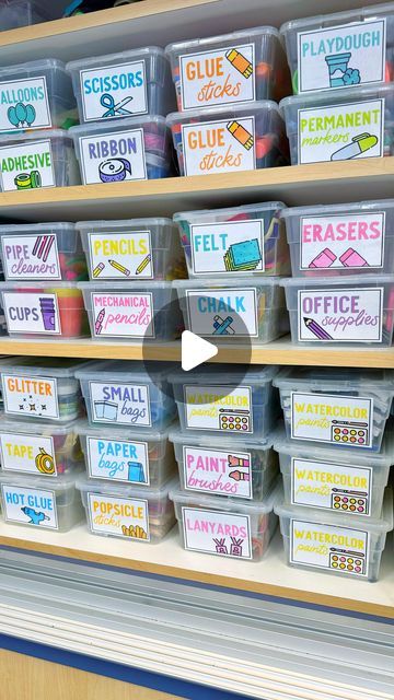 Art Room Labels, Classroom Supply Storage, Turn In Bins Classroom Organization, Teacher Storage Organization, Classroom Supply Organization, Preschool Center Labels, Student Supply Organization, Student Data Organization, Teacher Supplies Organization