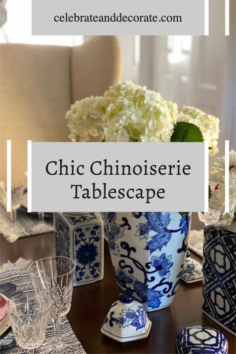 centerpiece with text overlay chic chinoiserie tablescape