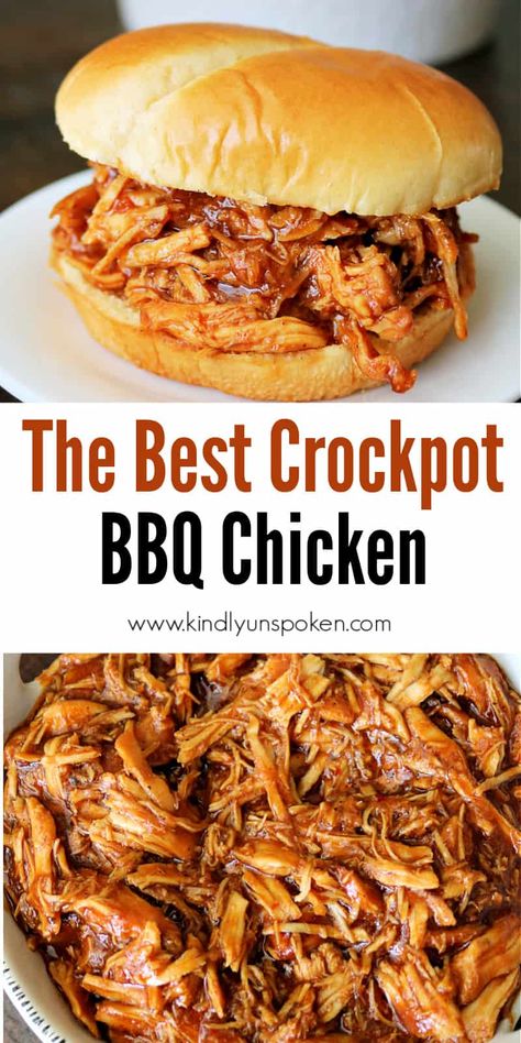 Best Crockpot Bbq Chicken, Easy Pulled Chicken, Slow Cooker Bbq Pulled Chicken, Crockpot Bbq Chicken, Bbq Pulled Chicken Sandwiches, Bbq Pulled Chicken, Pulled Chicken Sandwiches, Best Crockpot, Bbq Chicken Crockpot