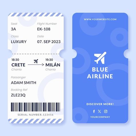 Travel ticket Vectors & Illustrations for Free Download | Freepik Cool Ticket Design, Airline Tickets Design, Boarding Ticket Design, Air Ticket Design, Travel Business Card Design, Travel Ticket Design, Ticket Avion, Flight Ticket Design, Ticket Design Ideas