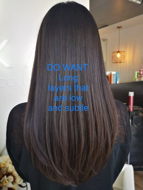 U Shape Haircut Medium Straight Hair, U Shaped Haircut Straight Hair, U Shape With Long Layers Haircut, V Shaped Long Layers, U Shape Long Layers Haircut, Lower Layers Haircut, V Haircut For Medium Hair Straight, Long V Layered Hair, Wolfcut Lots Of Layers