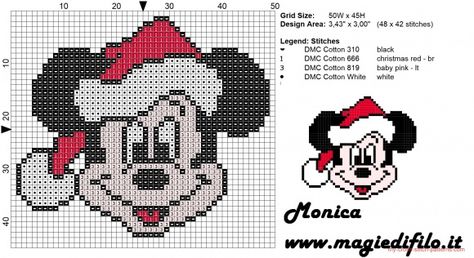 disney fab five christmas cross stitch | Christmas Mickey Mouse face cross stitch pattern (click to view) Mickey Mouse Christmas Perler Beads, Christmas Mickey Mouse, Christmas Mickey, Disney Cross Stitch Patterns, Xmas Cross Stitch, Cross Stitch Christmas Ornaments, Mickey Mouse Christmas, Disney Cross Stitch, Pola Kristik