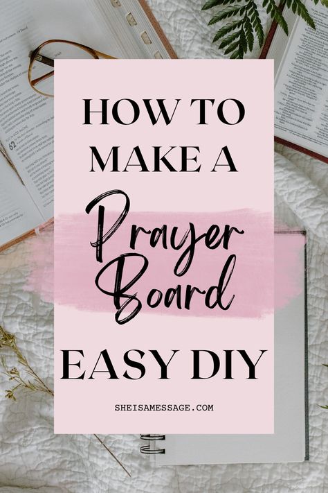 Elevate your prayer journey with a homemade prayer board! Discover a simple method to organize and follow your prayer requests, empowering you to become a prayer warrior effortlessly. Unlock the potential of a DIY prayer board. Get creative prayer board ideas. Take your prayer life to the next level! | She Is A Message #prayerboard #sheisamessage #prayerwarrior Prayer And Vision Board Ideas, Vision And Prayer Board Ideas, Faith Board Ideas, Prayer Board Vision Board, Vision Board Ideas For Christians, Prayer Vision Board Party Ideas, Vision Prayer Board Ideas, Faith Board, Vision Board Craft Ideas