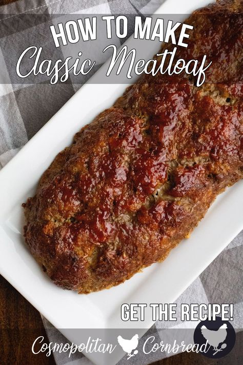 This is our favorite traditional meatloaf. And unlike most meatloaf recipes out there, this is not baked in a loaf pan. Instead it is baked on a baking sheet.  #meatloafrecipe #howtomakemeatloaf #classicmeatloaf #traditionalmeatloaf #bestmeatloaf Best Homemade Meatloaf, Quick Meatloaf Recipes, Meatloaf Oatmeal Recipe, Traditional Meatloaf Recipes, Beef Meatloaf Recipes, Meat Loaf Recipe, Around The Family Table, Meatloaf Recipes Pioneer Woman, Traditional Meatloaf