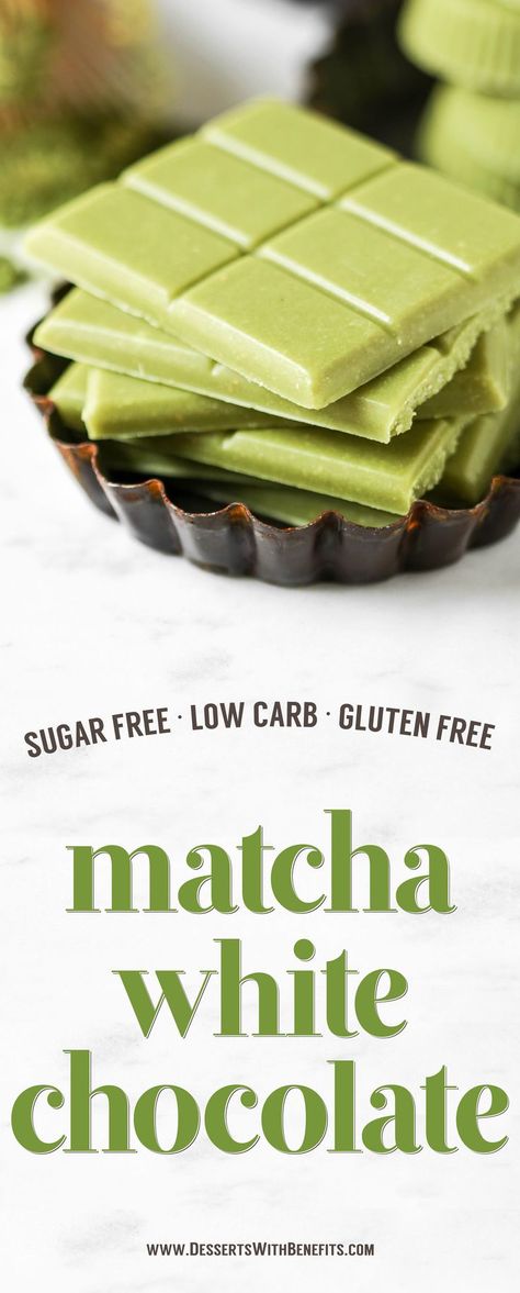 Matcha White Chocolate bars Diy Dessert Recipes, Homemade Maple Syrup, High Protein High Fiber, Matcha White Chocolate, Matcha Green Tea Recipes, How To Make Matcha, Dessert Recipes Cookies, Butter Tea, Healthy Chocolate Recipes