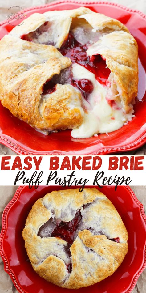 Easy Baked Brie Puff Pastry Recipe - Dine Dream Discover Brie Recipes Easy, Baked Brie Puff Pastry, Easy Baked Brie, Dessert Flavors, Brie Recipes Appetizers, Brie Cheese Recipes, Baked Brie Recipes, Puff Pastry Recipe, Brie Puff Pastry