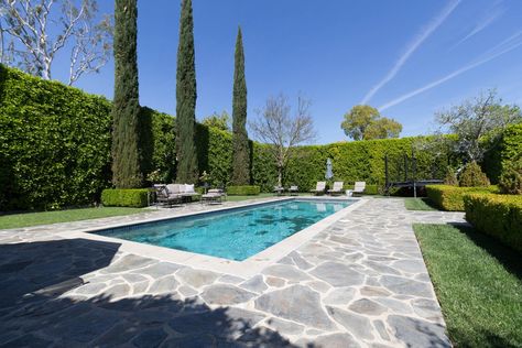 French Provincial Backyard, Backyard Extension, French Pool, French Country Manor, Country Pool, Sela Ward, Pool Surround, Parterre Garden, Pool Pavers