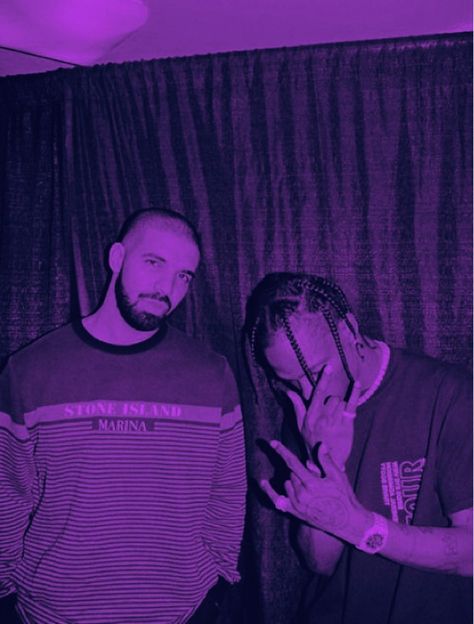 Purple Travis Scott, 90s Rap Aesthetic, Drake Travis Scott, Black And Purple Wallpaper, The Weeknd Poster, Purple Frame, Dark Purple Wallpaper, Violet Aesthetic, Purple Neon