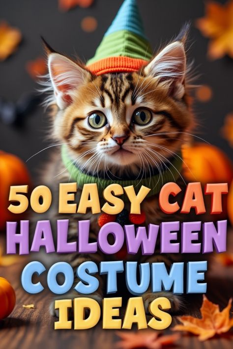 Discover an assortment of 50 imaginative and effortless cat Halloween attire suggestions. Whether you prefer cute, eerie, or amusing ensembles for your kitty companion, here's where you'll discover ideas to ensure this Halloween is just right. Ranging from homemade crafts to ready-made outfits, there's a choice for every cat enthusiast to relish showcasing their pet's distinct style on the most spine-chilling evening of the year. Prepare your whiskers and ears for a fantastic feline celebration! Cat Costume Ideas, Themed Halloween Costumes, Cat Halloween Costume, Unique Costumes, Costumes Diy, Cat Costume, Adorable Outfits, Cat Fashion, Easy Halloween Costumes