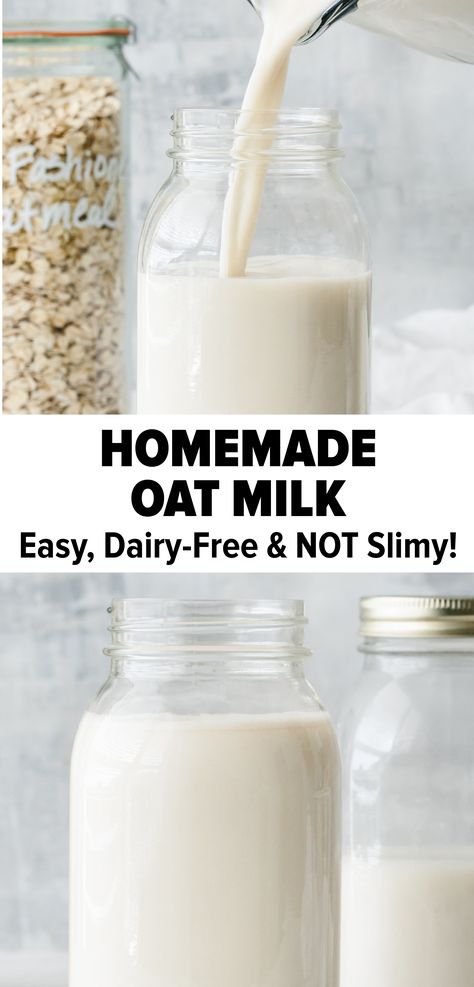 Oats Milk Recipe, Non Dairy Milk Recipes, Dairy Free Recipe Videos, How To Make Oatmeal Milk, Dairy Free Milk Recipes, Oatmeal Milk, Milk Free Recipes, Oatmilk Recipe, Oatmilk Recipes