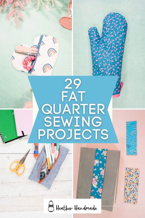 Get inspired to create with one of these fat quarter sewing projects. There are so many things you can do with cotton! Useful Diy Gifts Sewing Projects, Easy Sewing To Sell, Free Sewing Gift Patterns, Quick Fabric Gifts To Make, Sewing Projects As Gifts, Quilted Small Projects, Sewing Crafts That Sell Well, Small Easy Quilting Projects, Things To Sew On A Sewing Machine